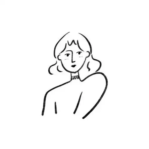 ins极简风头像人物线条设计简约手绘插画简笔画logo定制