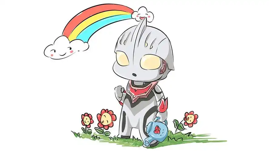 奥特曼漫画之迪迦奥特曼在花园曼浇花亲子卡通简笔画