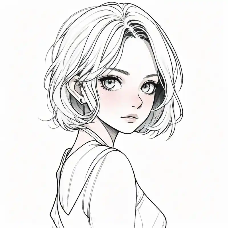 96手绘女生头像,简约又清新