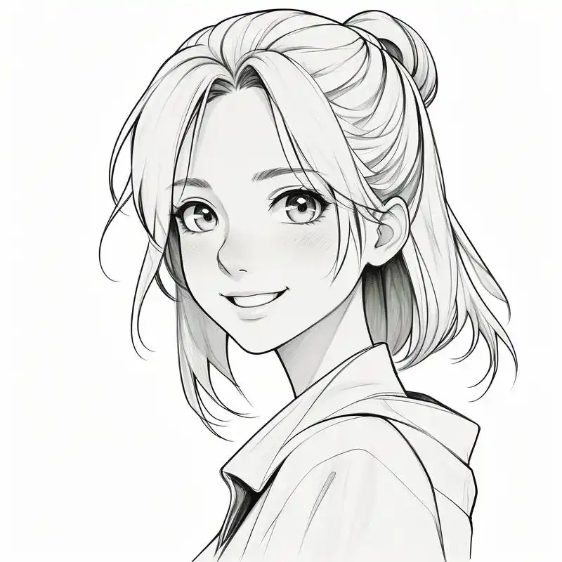 96手绘女生头像,简约又干净78