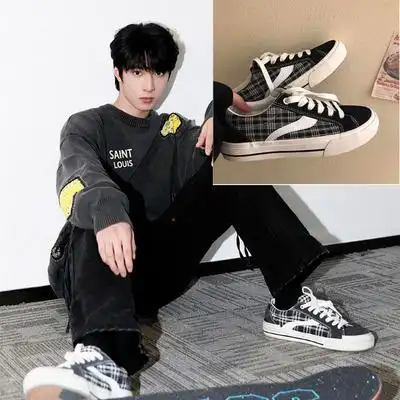 宋亚轩刘耀文时代少年团马嘉祺同款帆布鞋子时尚女板鞋休闲运动鞋