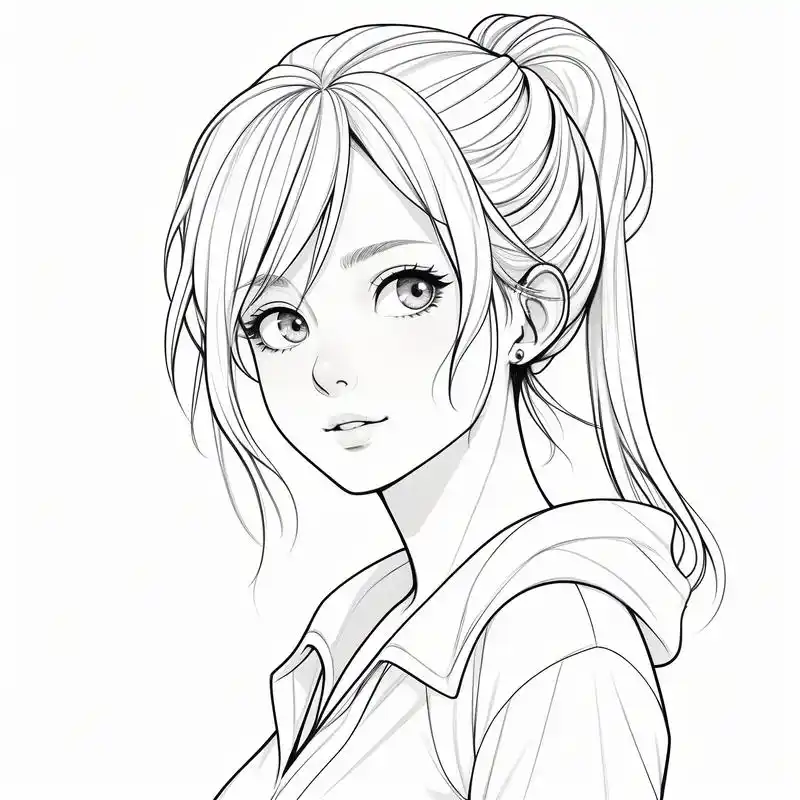 96手绘头像女生|唯美简约风78