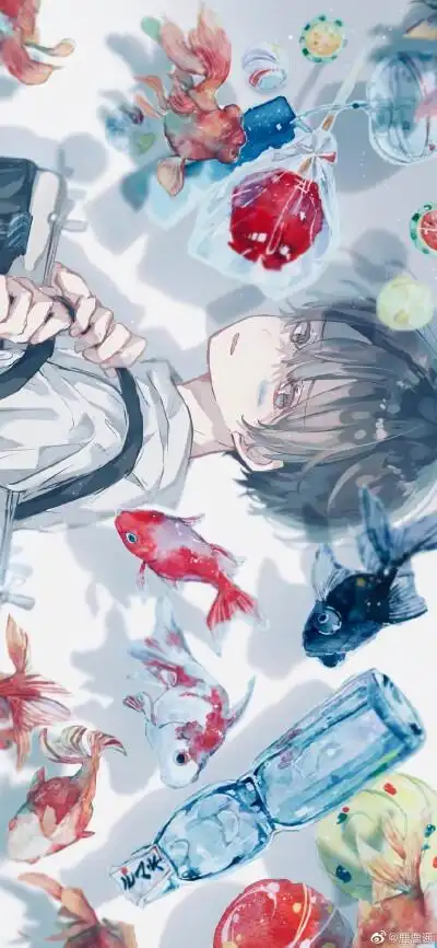 男生 cr:@见水印手绘插画/漫画少女/可爱卡通/旧漫壁纸/锁屏屏保/聊天